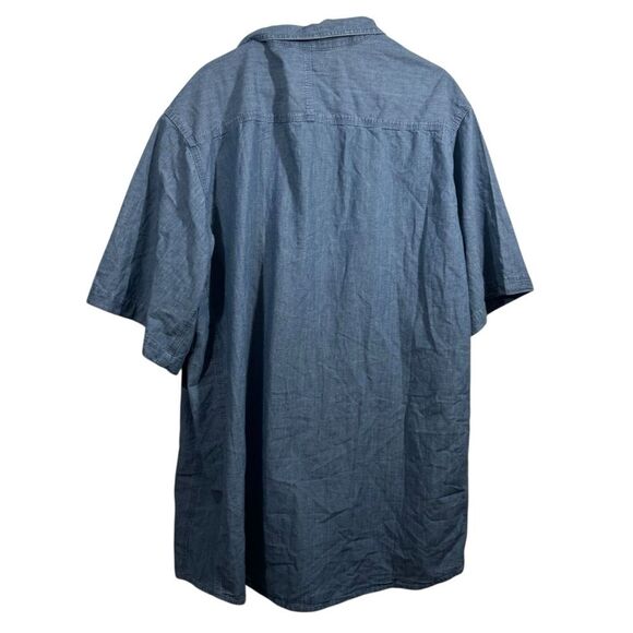 NWT Wrangler Riggs Workwear Blue Short Sleeve Shop Style Button Up Work Shirt - Picture 2 of 4